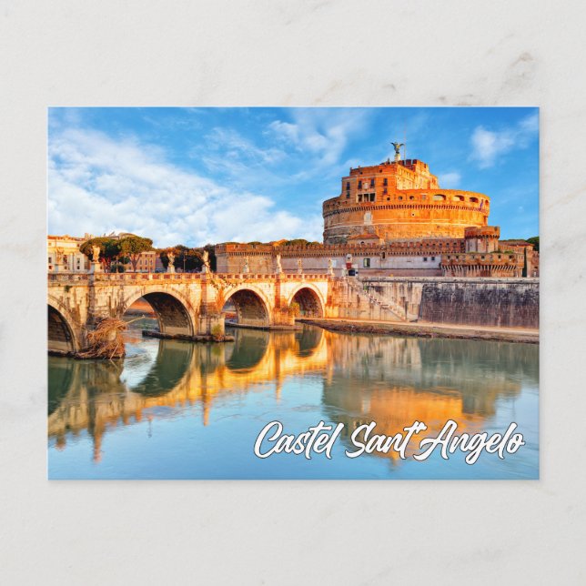 Cartão Postal Castel Sant'Angelo, Roma, Itália (Frente)