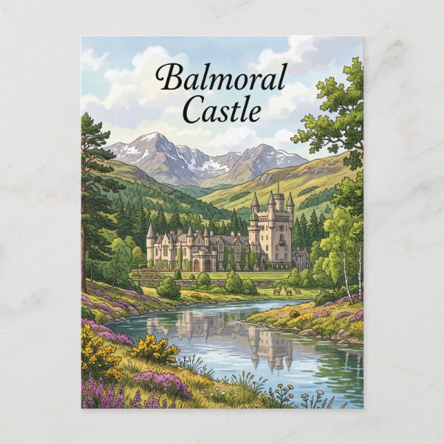 Cartão Postal Castelo Balmoral Escócia (Frente)