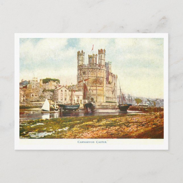 Cartão Postal Castelo Carnarvon Vintage (Frente)