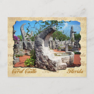 Cartão Postal Castelo Coral, Flórida - fonte lua