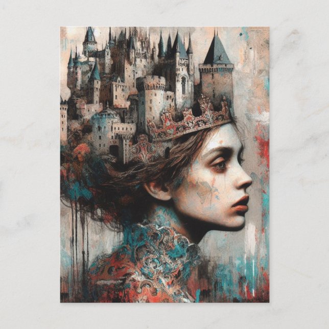 Cartão Postal Castelo da Rainha Leiteira Fada na Cabeça (Frente)