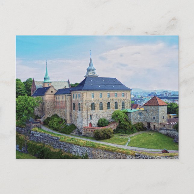 Cartão Postal Castelo de Akershus em Olso, Noruega (Frente)