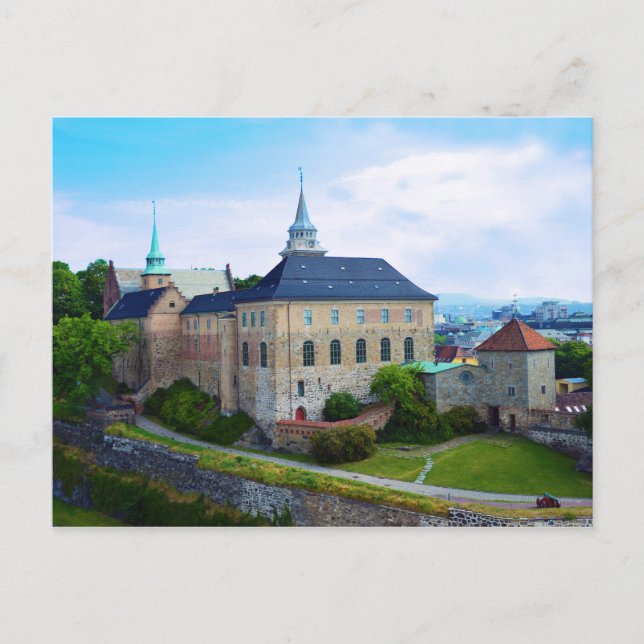 Cartão Postal Castelo de Akershus em Olso, Noruega (Frente)