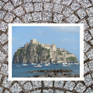 Cartão Postal Castelo de Aragonese, Ischia, Itália
