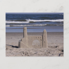 Cartão Postal castelo de areia, cidade do oceano