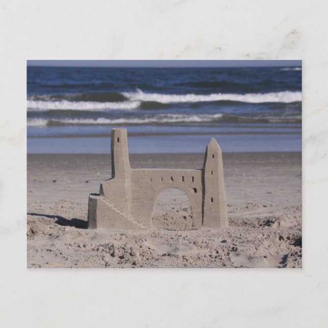 Cartão Postal castelo de areia, cidade do oceano (Frente)