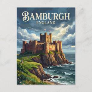 Cartão Postal Castelo de Bamburgh Inglaterra