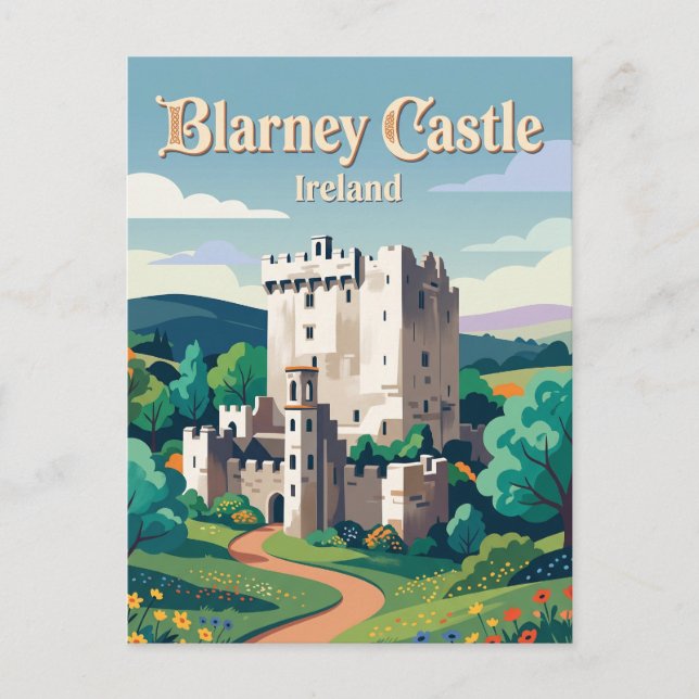 Cartão Postal Castelo de Blarney Irlanda (Frente)