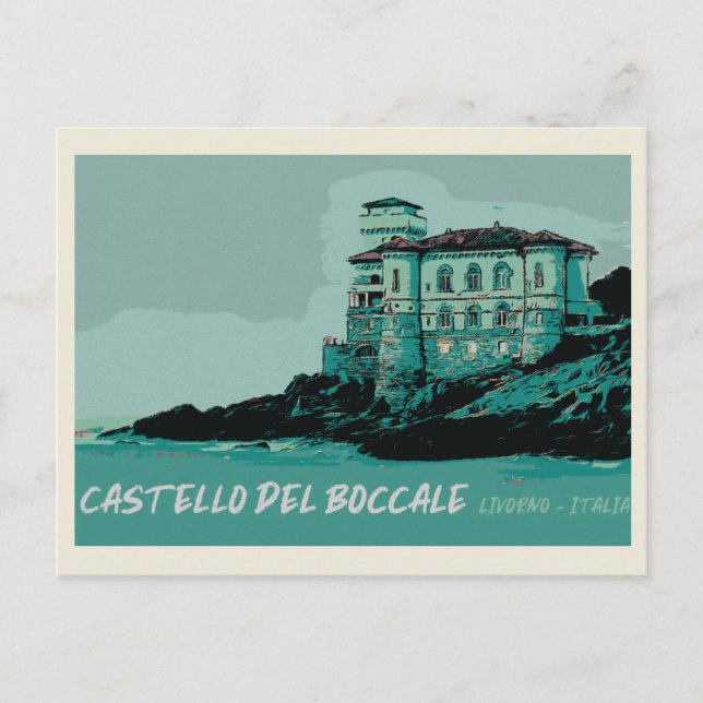 Cartão Postal Castelo de Boccale, Marco Costeiro da Toscana, Itá (Frente)