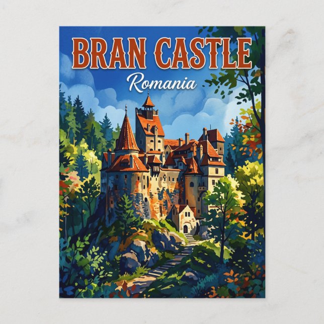 Cartão Postal Castelo de Bran Romênia (Frente)