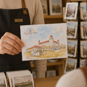 Cartão Postal Castelo de Bratislava, Bratislava, Eslováquia, Pai