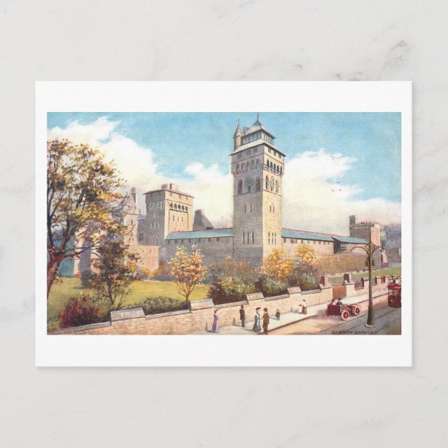 Cartão Postal Castelo de Cardiff Antigo (Frente)