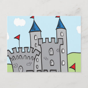 Cartão Postal Castelo de Cartoon Cute