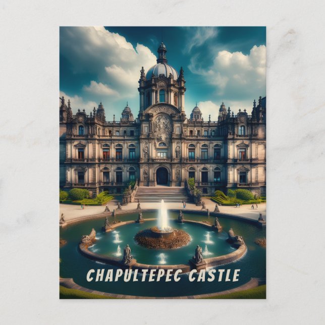 Cartão Postal Castelo de Chapultepec México Viagens Antigas (Frente)