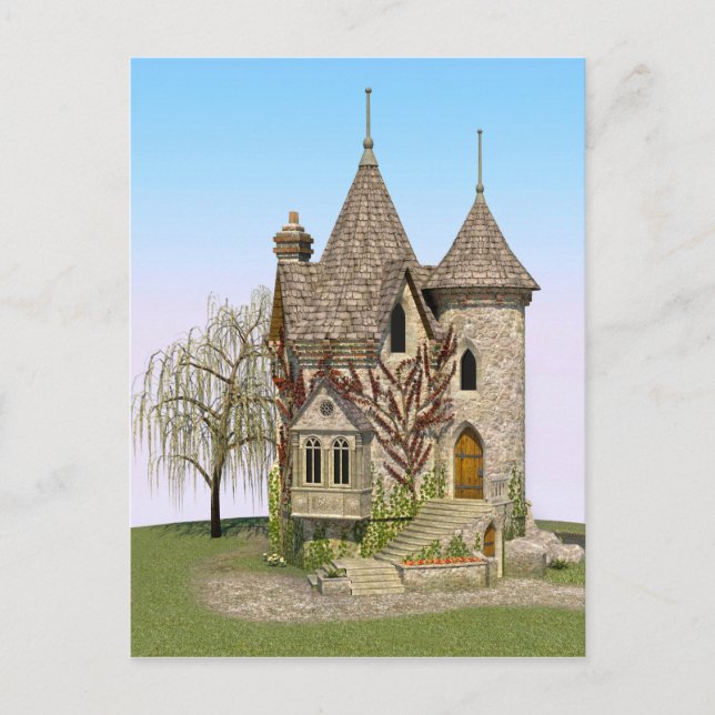Cartão Postal Castelo de Contos de Fadas Presente Perfeito de An (Frente)
