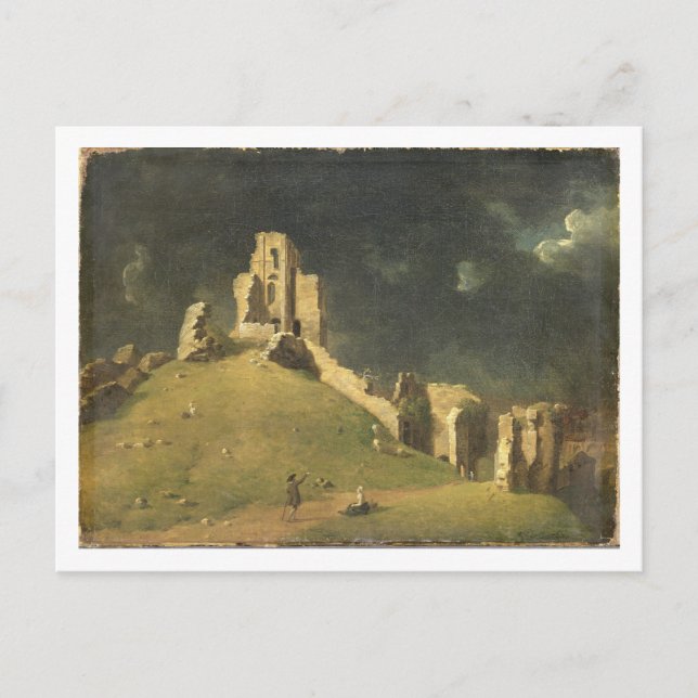 Cartão Postal Castelo de Corfe, Dorset, 1764 (óleo na canvas) (Frente)