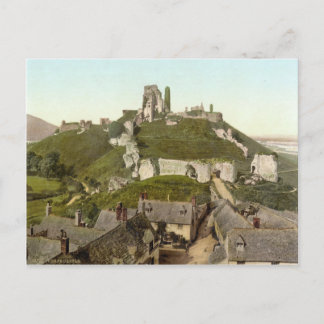 Cartão Postal Castelo de Corfe, Ilha de Purbeck, Dorset c.1895