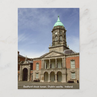 Cartão Postal Castelo de Dublin - torre do relógio Bedford, Irla