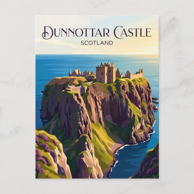 Cartão Postal Castelo de Dunnottar Escócia (Frente)