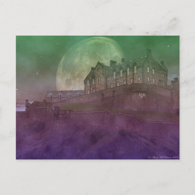 Cartão Postal Castelo de Edimburgo à Noite (Frente)