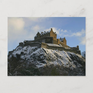 Cartão Postal Castelo de Edimburgo coberto de neve