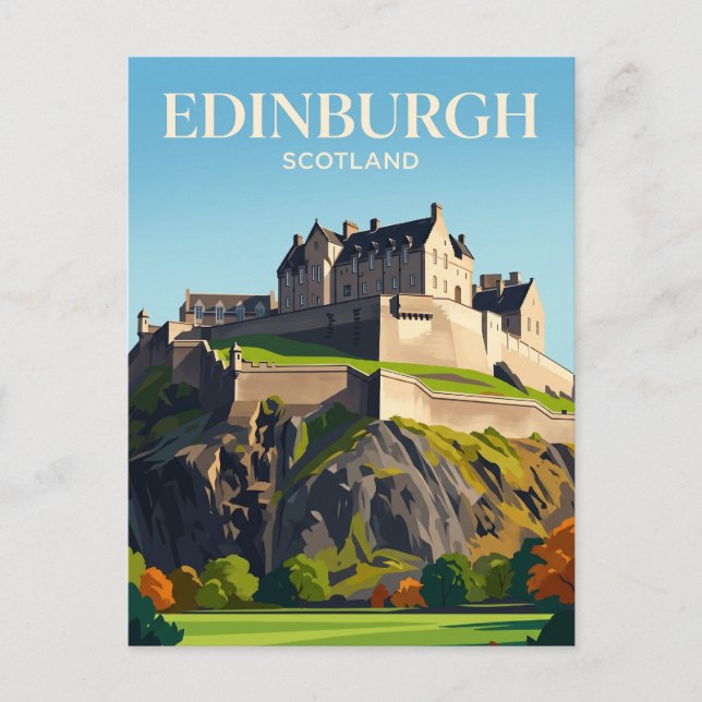 Cartão Postal Castelo de Edimburgo Escócia (Frente)