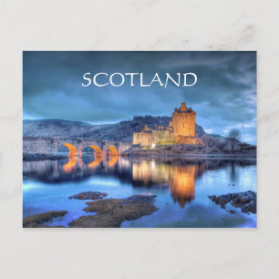 Cartão Postal Castelo de Eilean Donan no Cartão-postal noturno