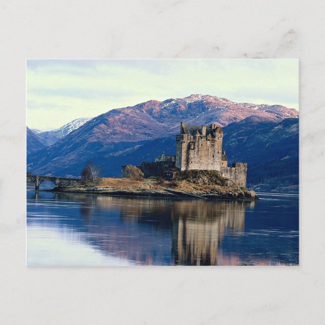 Cartão Postal Castelo de Eileen Donan, Loch Duich, Escócia (Frente)