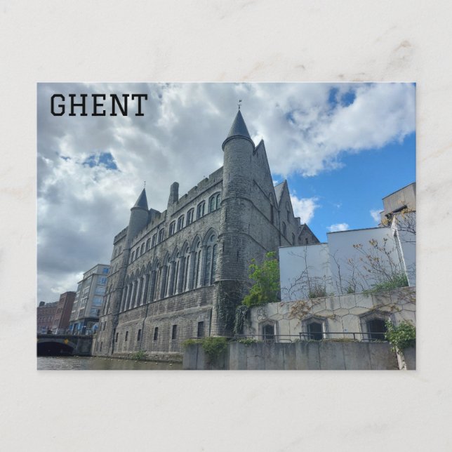 Cartão Postal Castelo de Ghent Belgium, da Viagem de Counts Foto (Frente)