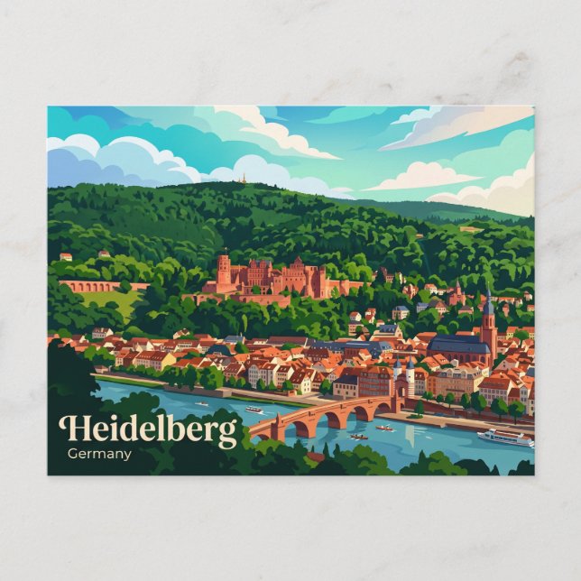 Cartão Postal Castelo de Heidelberg Alemanha (Frente)