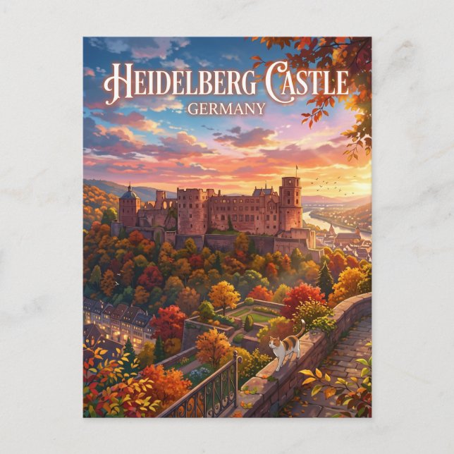 Cartão Postal Castelo de Heidelberg Alemanha (Frente)