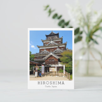 Cartão Postal Castelo de Hiroshima Personalizado, Japão