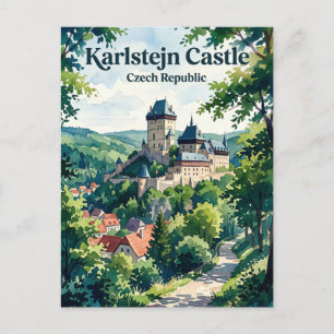 Cartão Postal Castelo de Karlštejn República Tcheca