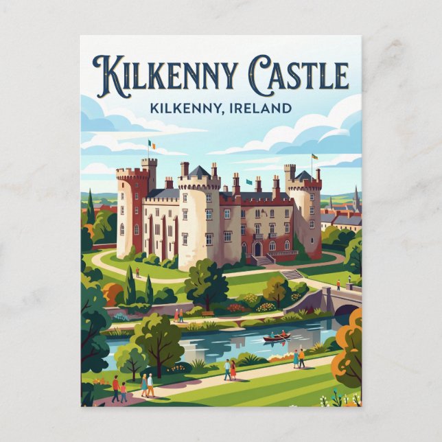 Cartão Postal Castelo de Kilkenny Irlanda (Frente)