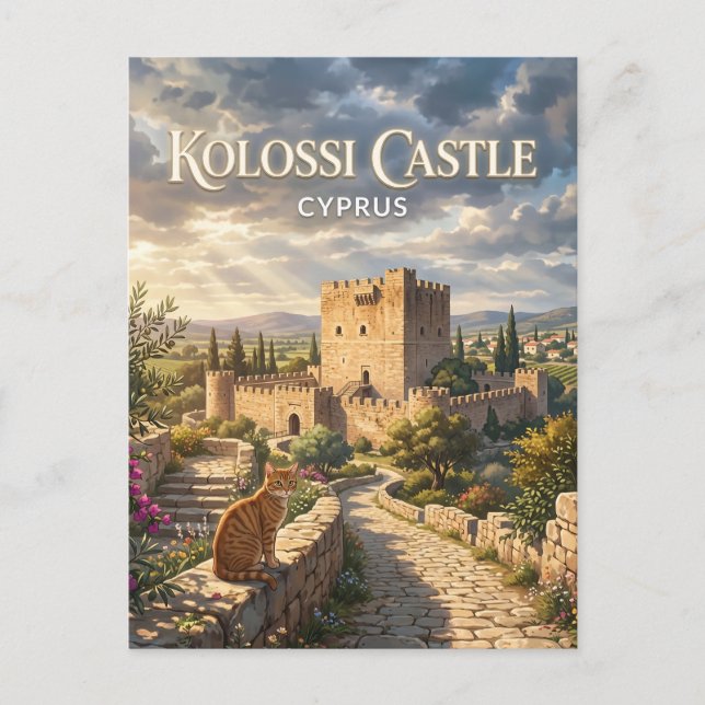 Cartão Postal Castelo de Kolossi, Kolossi Chipre (Frente)