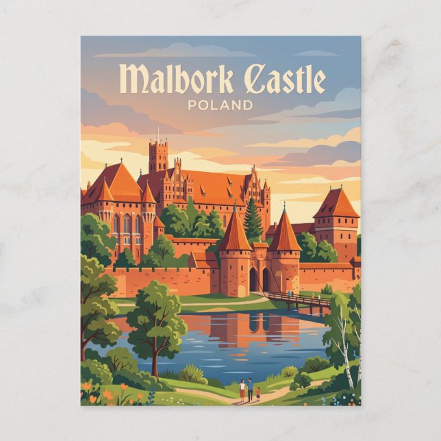 Cartão Postal Castelo de Malbork Polônia (Frente)