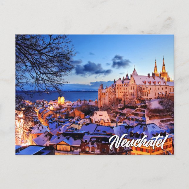 Cartão Postal Castelo de Neuchatel, Suíça (Frente)