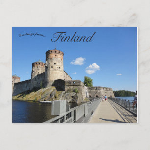 Cartão Postal Castelo de Olavinlinna em Savonlinna Finlândia