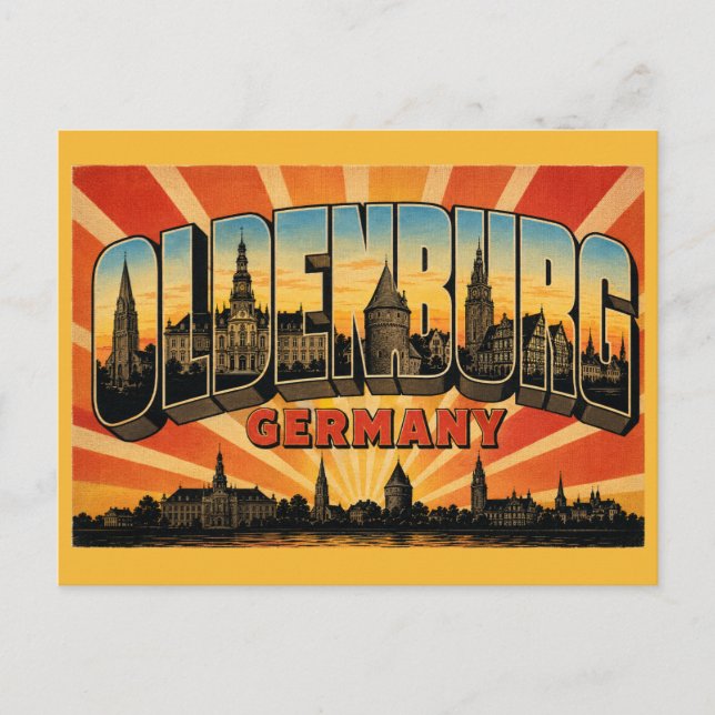 Cartão Postal Castelo de Oldenburg Alemanha (Frente)