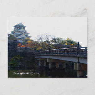Cartão Postal Castelo de Osaka da Ponte Destino de Viagem Japão