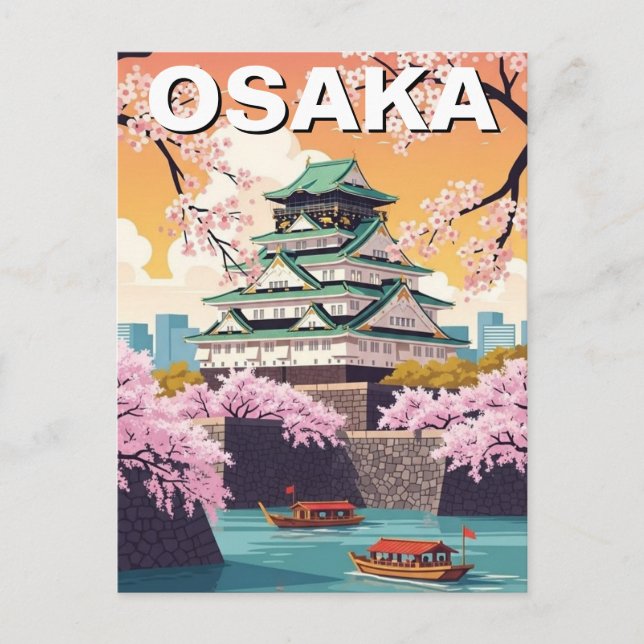 Cartão Postal Castelo de Osaka Japão (Frente)