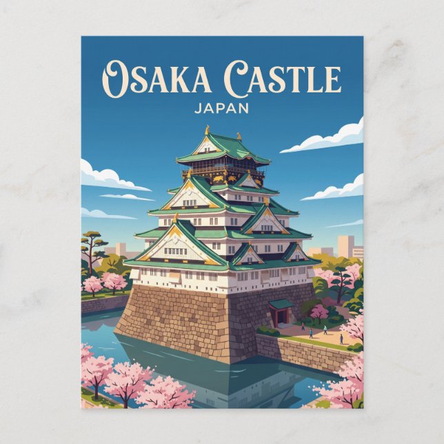Cartão Postal Castelo de Osaka Japão (Frente)