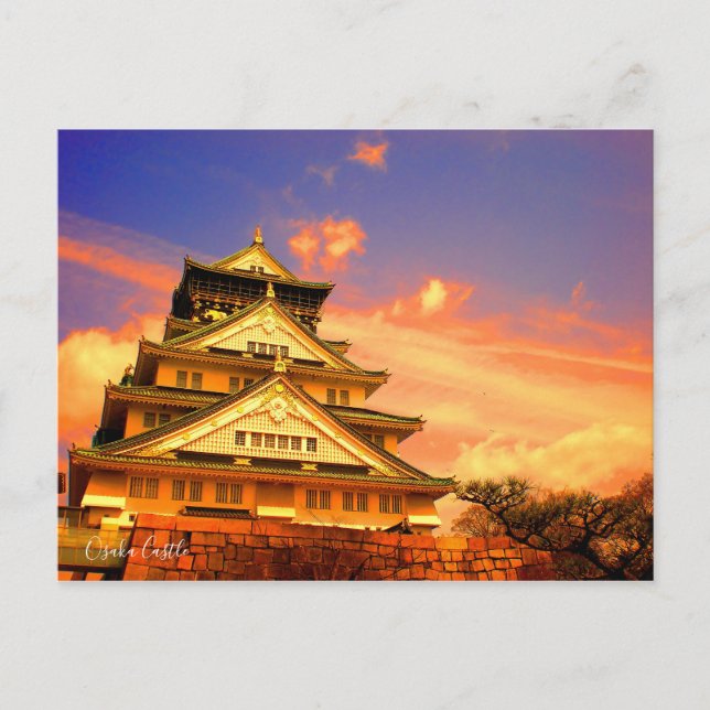Cartão Postal Castelo de Osaka (Sunset ver.) [Cartão postal] (Frente)