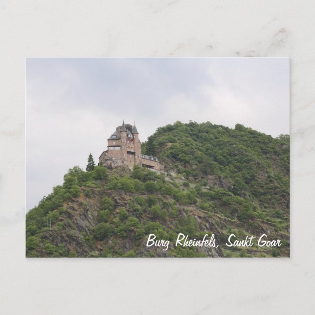 Cartão Postal Castelo de Rheinfels acima de Sankt Goar (Frente)