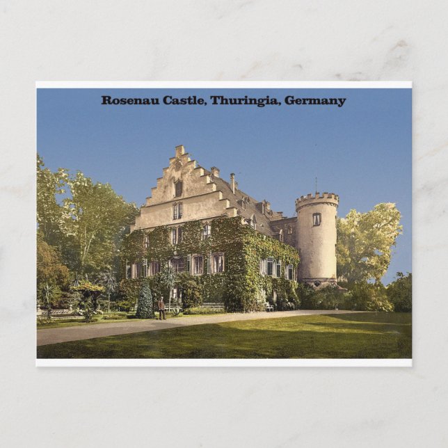 Cartão Postal Castelo de Rosenau, Thuringia, Alemanha (Frente)