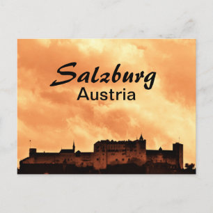 Cartão Postal Castelo de Salzburg na Áustria Festung Hohensalzb