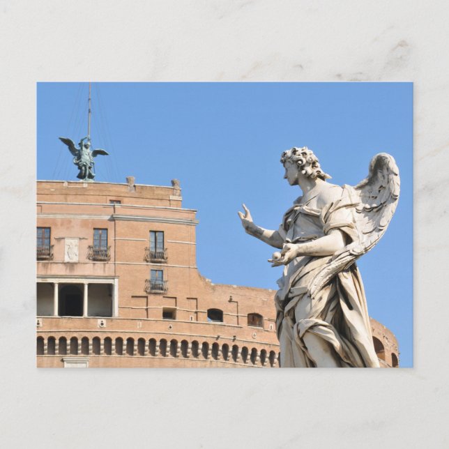 Cartão Postal Castelo de Sant'Angelo em Roma, Itália (Frente)