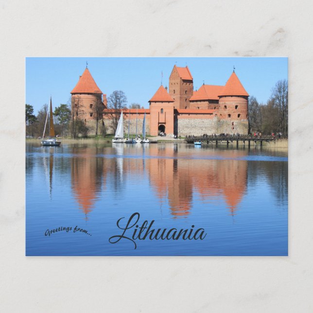 Cartão Postal Castelo de Trakai Island (Frente)