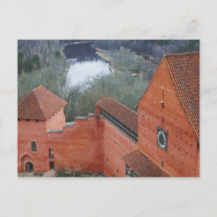 Cartão Postal Castelo de Turaida pelo rio Gauja, Sigulda, Letôni