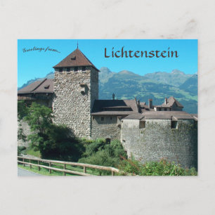 Cartão Postal Castelo de Vaduz em Lichtenstein